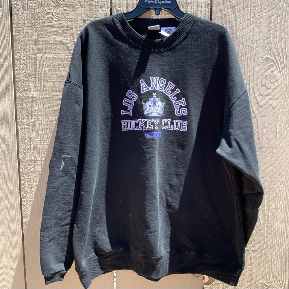CCM Sweater Adult XXL Black Los Angeles Kings NHL Pullover Mens Jersey